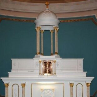 Antique DaPrato Plaster Reredos with Baldachin