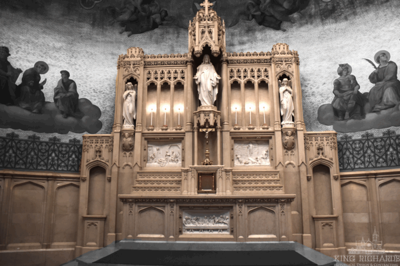 Three Piece Gothic Marble Altar Set with Paneling