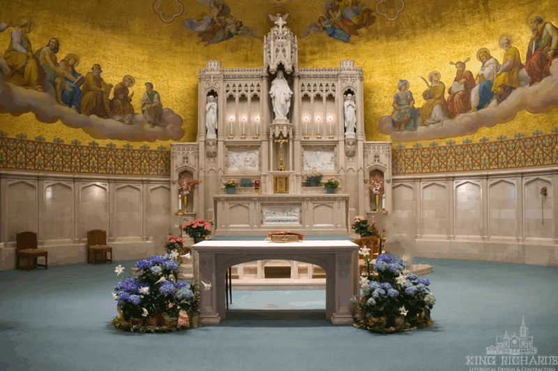 Three Piece Gothic Marble Altar Set with Paneling - Image 7