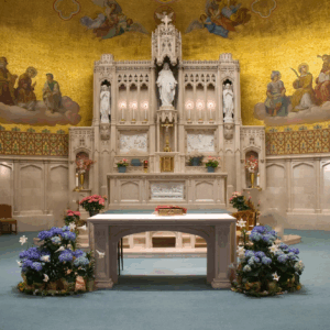Alternative view of Three Piece Gothic Marble Altar Set with Paneling