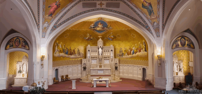 Three Piece Gothic Marble Altar Set with Paneling - Image 14