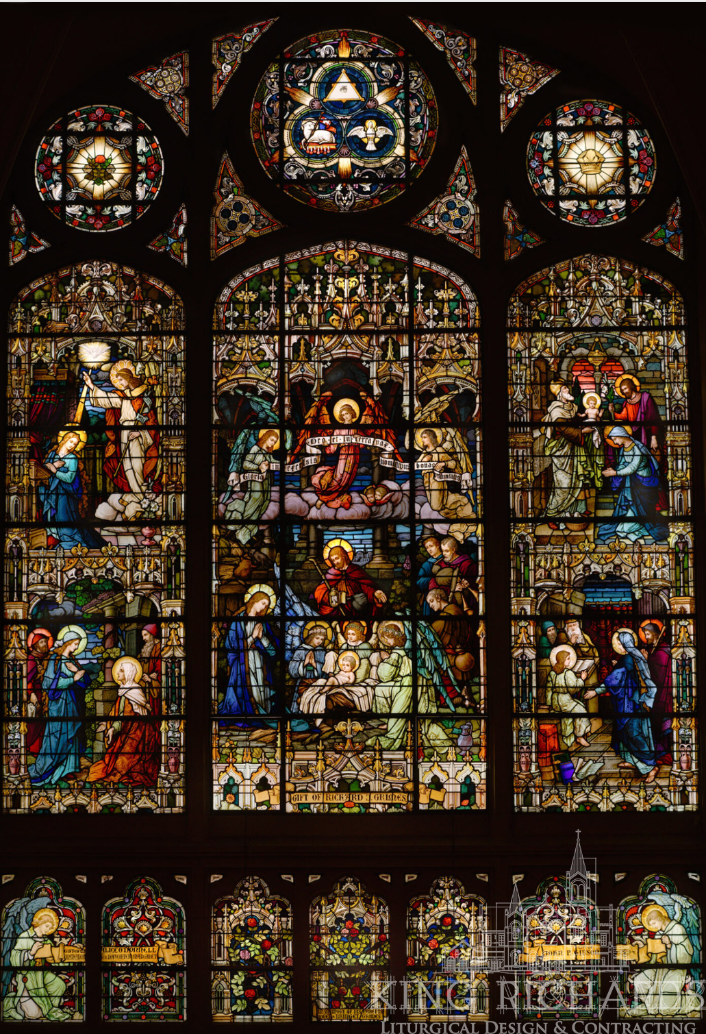 German Zettler Nativity Stained Glass Windows - Image 2