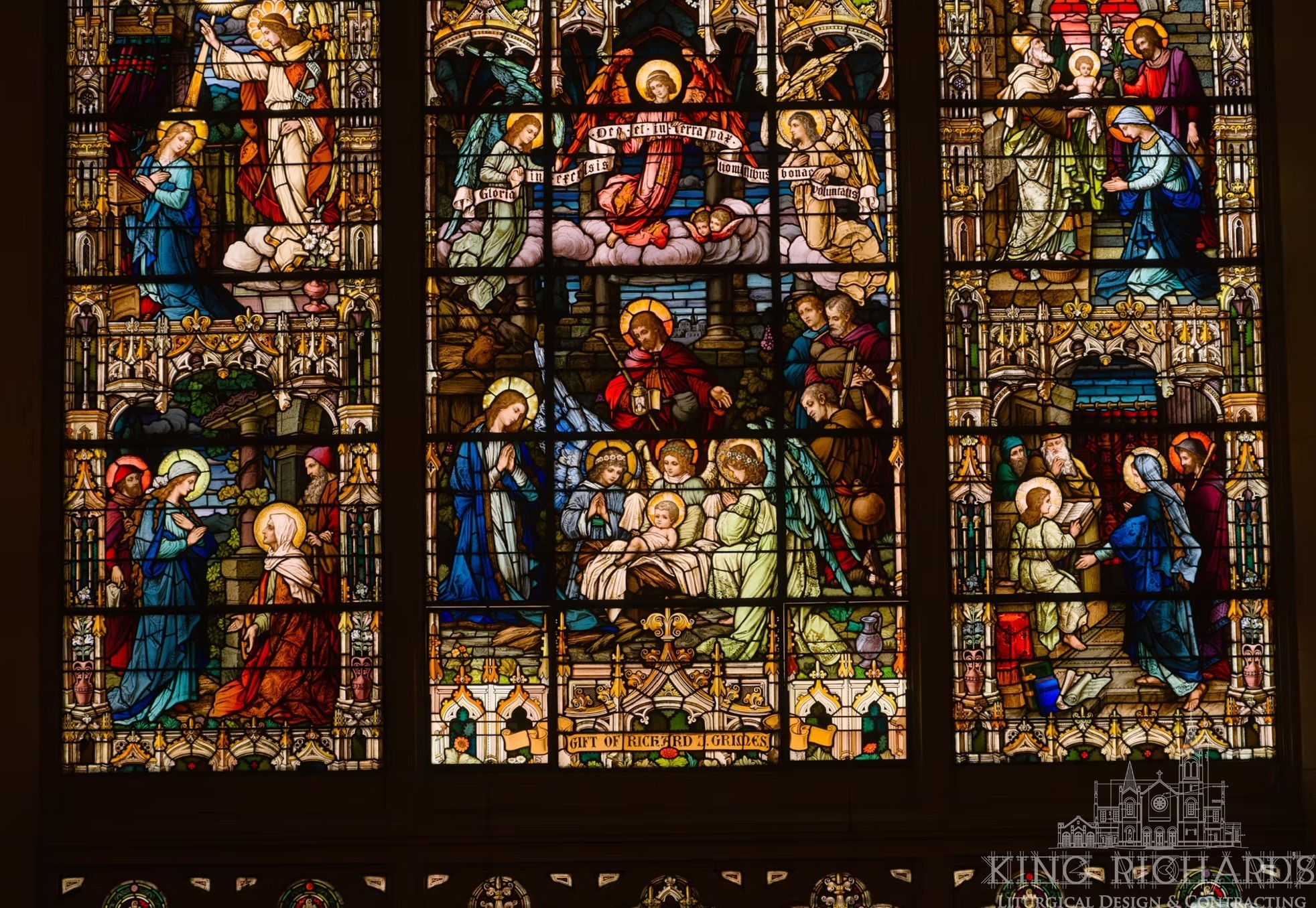 German Zettler Nativity Stained Glass Windows - Image 3