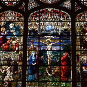 Alternative view of German Zettler Crucifixion Stained Glass Window