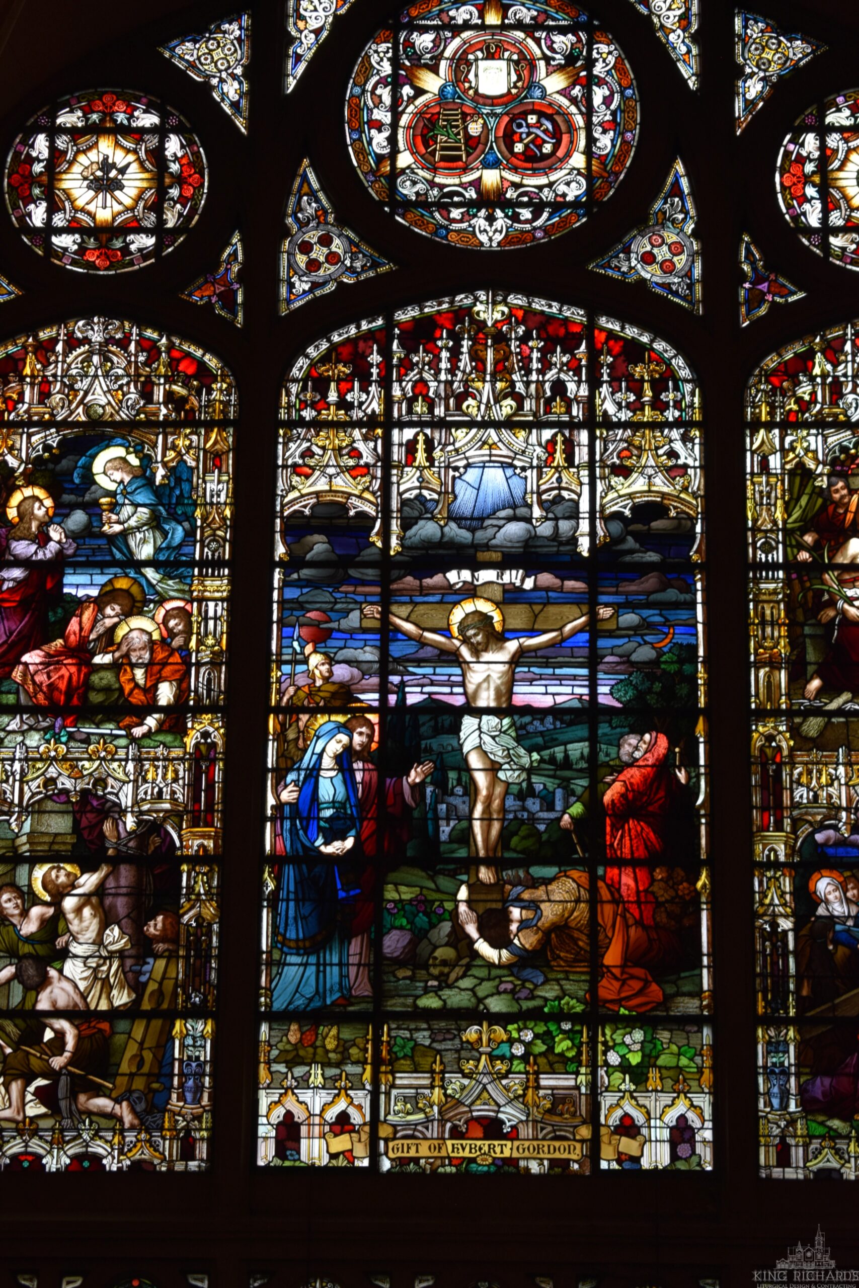 German Zettler Crucifixion Stained Glass Window - Image 2