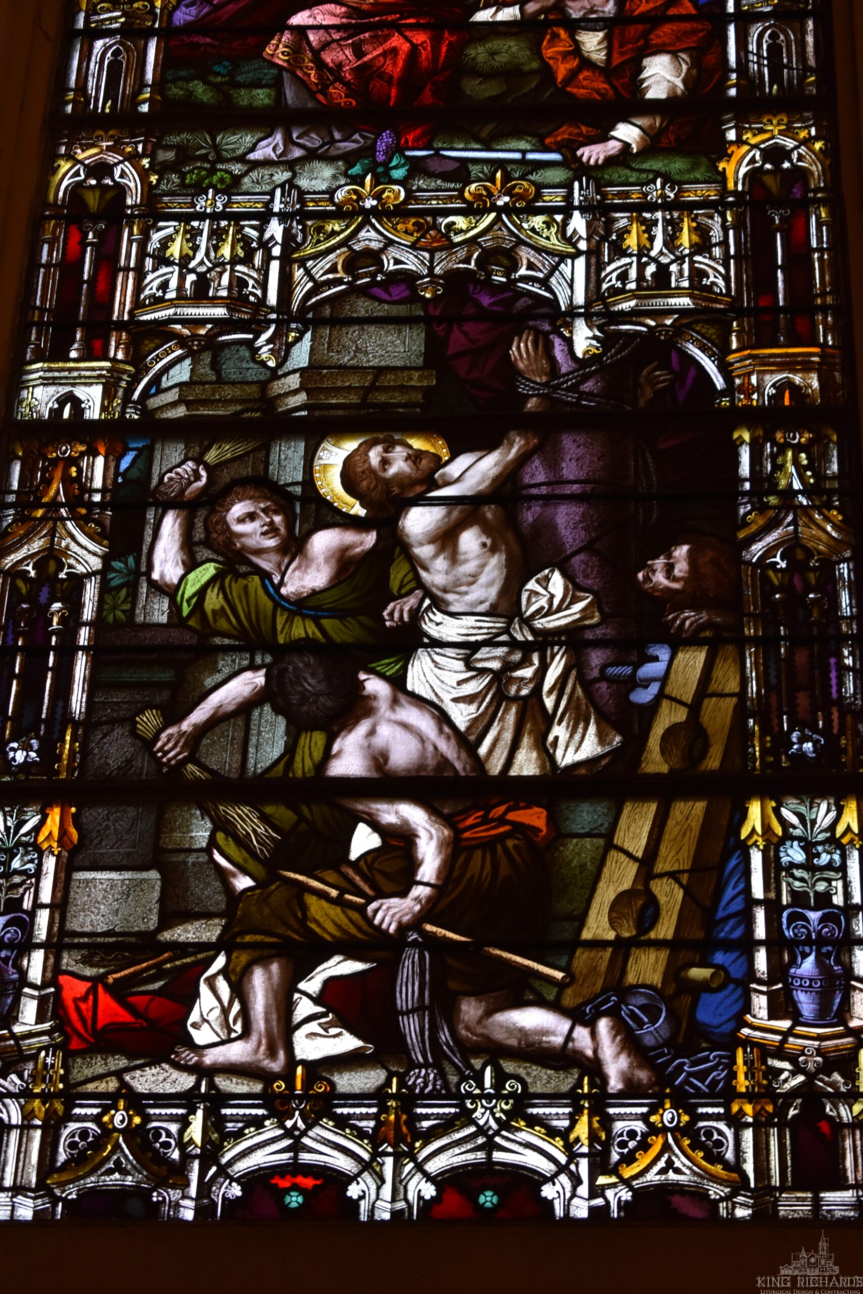 German Zettler Crucifixion Stained Glass Window - Image 11