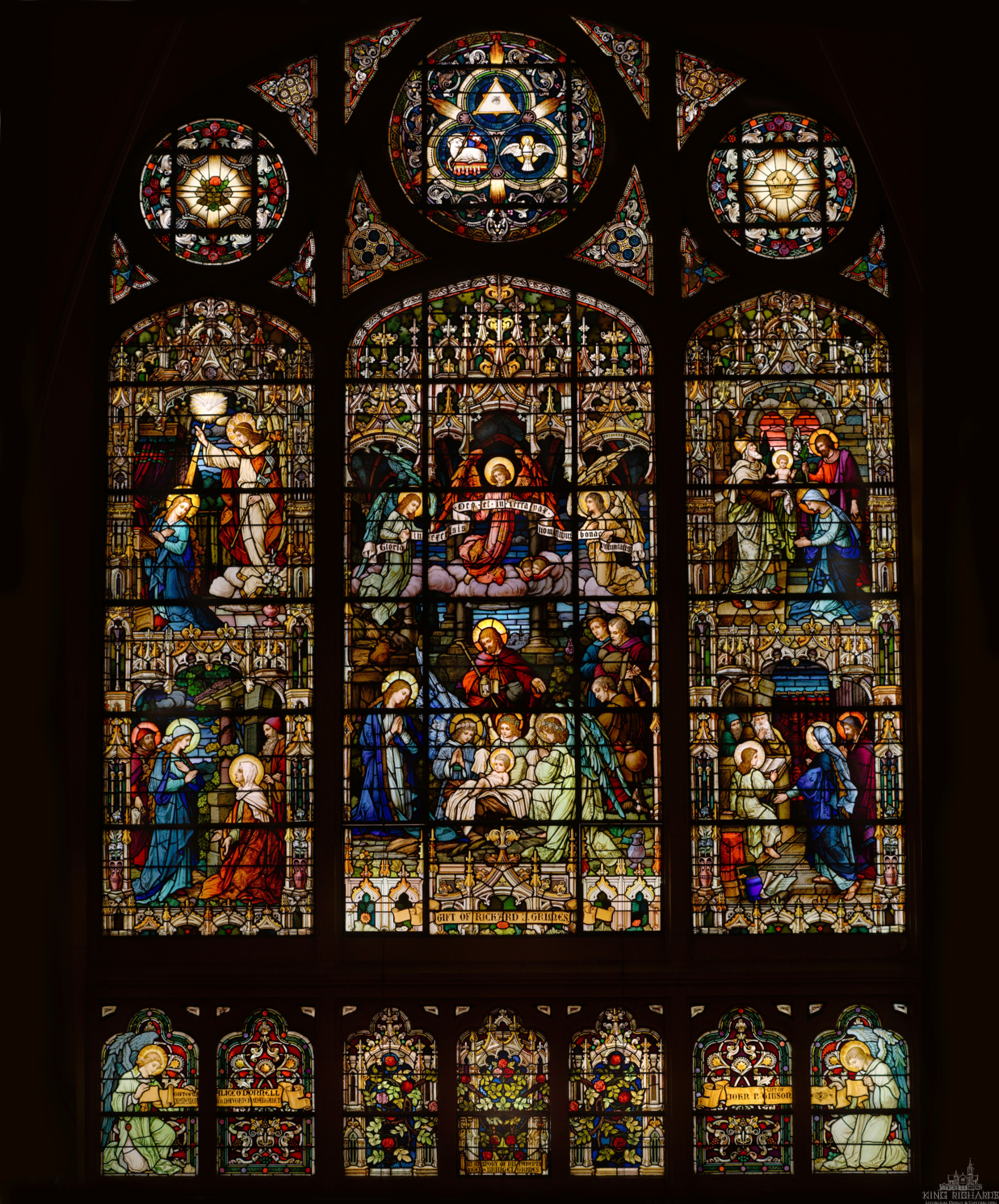 German Zettler Nativity Stained Glass Windows
