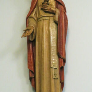 Alternative view of Antique Sacred Heart of Jesus Statue