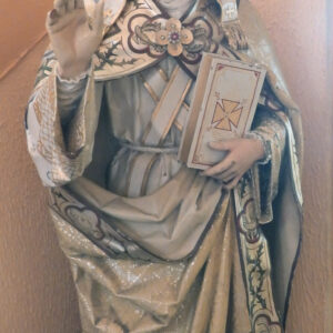 Alternative view of Antique St Gregory the Great Statue