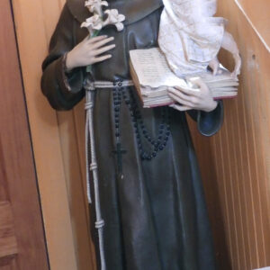Alternative view of Antique St Anthony with Child Statue