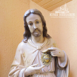 Antique Sacred Heart of Jesus Statue Statue