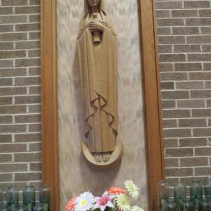 Alternative view of Contemporary Relief Mary Statue