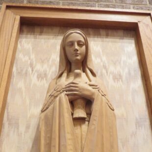 Contemporary Relief Mary Statue