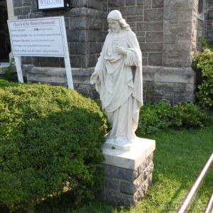 Alternative view of Antique Outdoor Sacred Heart of Jesus Statue