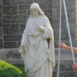Antique Outdoor Sacred Heart of Jesus Statue