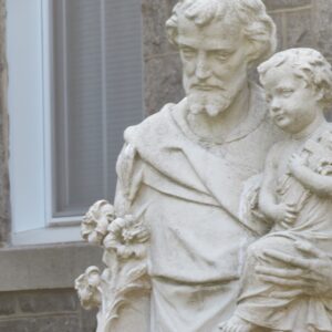 Alternative view of Antique Outdoor St. Joseph with Child Statue