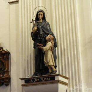 St. Lucy Flippini with Child Statue