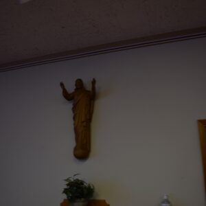 Alternative view of Risen Christ Relief Statue