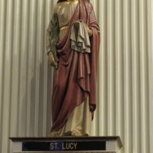 Alternative view of St. Lucy Statue