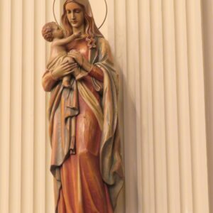Alternative view of Mary and Child Statue
