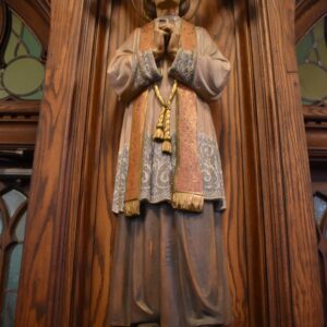 Alternative view of St. John Vianney Statue