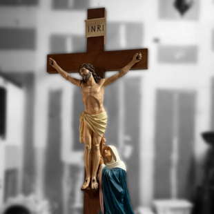 10 Foot Crucifix with Mary Statue From DaPrato Studios 