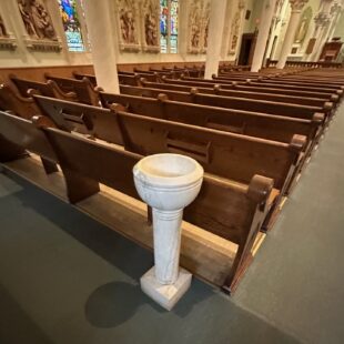 Pair of Marble Holy Water Fonts