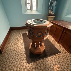 Alternative view of Baptismal Font with Liner