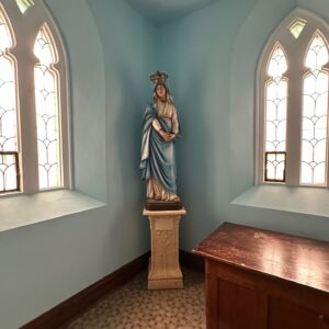Alternative view of Antique Sorrowful Mother Statue with Crown