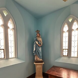Antique Sorrowful Mother Statue with Crown